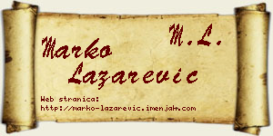 Marko Lazarević vizit kartica